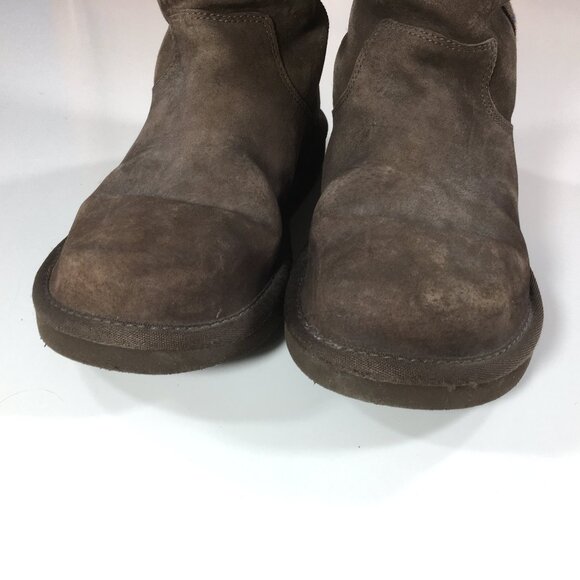 UGG Retro Cargo Winter Snow Boots Womens Size 8 Brown Sheepskin Side Zip 1895 - Picture 6 of 10
